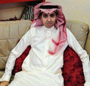 Condamné à 1000 coups de fouet: Raif Badawi, blogueur et activiste des droits de l’homme. 